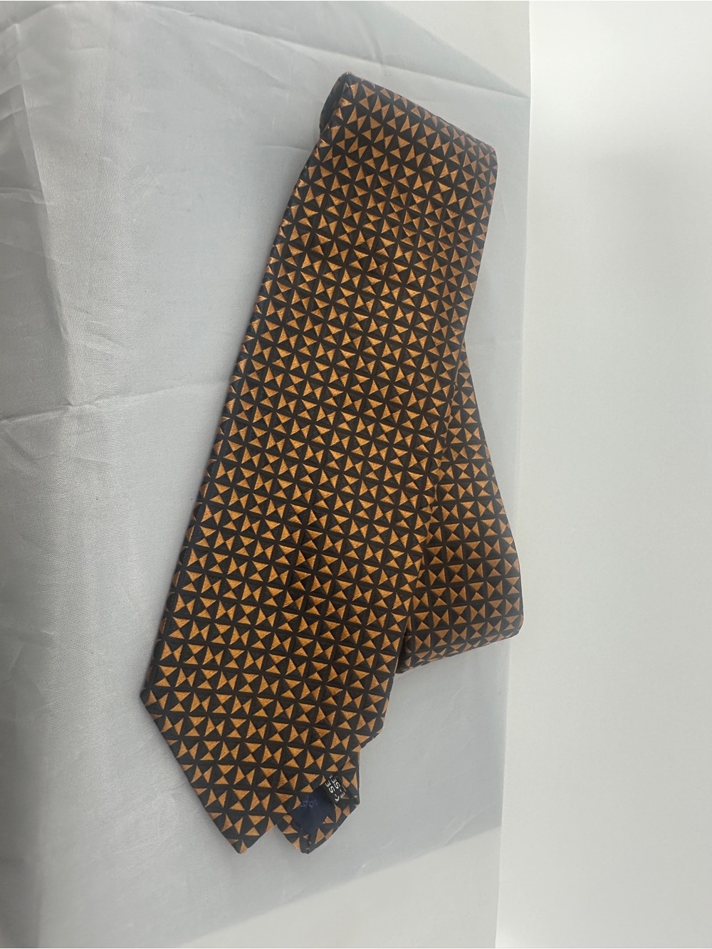 Salvatore Ferragamo bronze and black silk jacquard tie